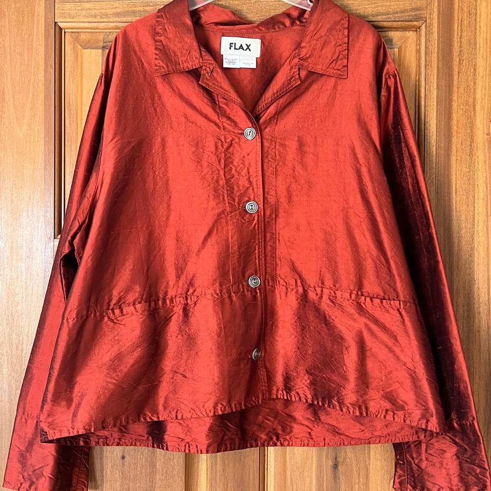 Gorgeous Rust Colored Flax Jacket